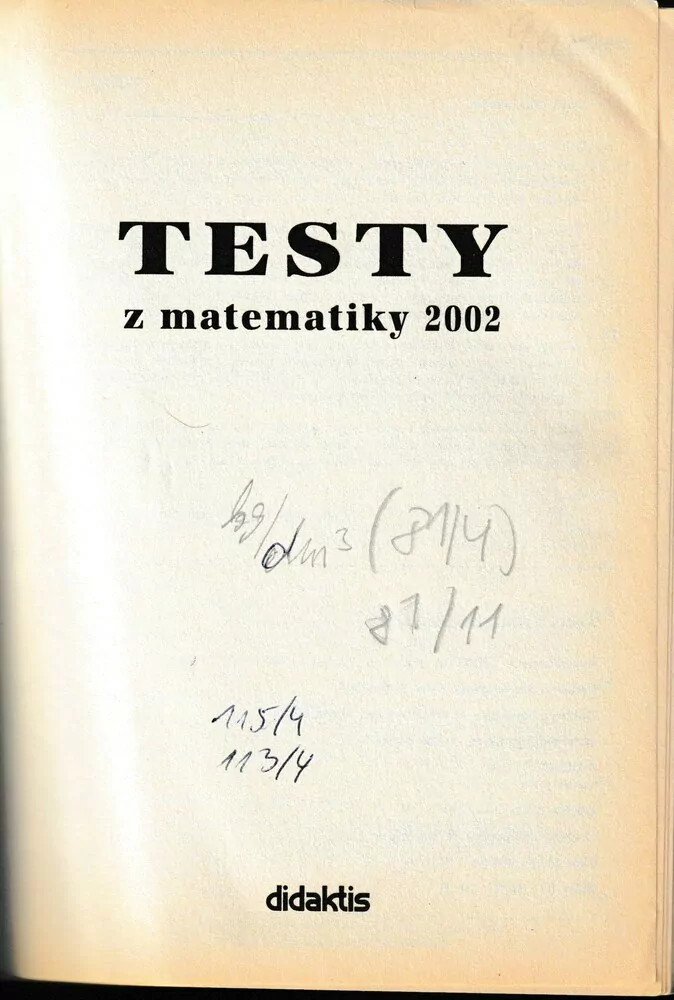 Testy z matematiky 2002