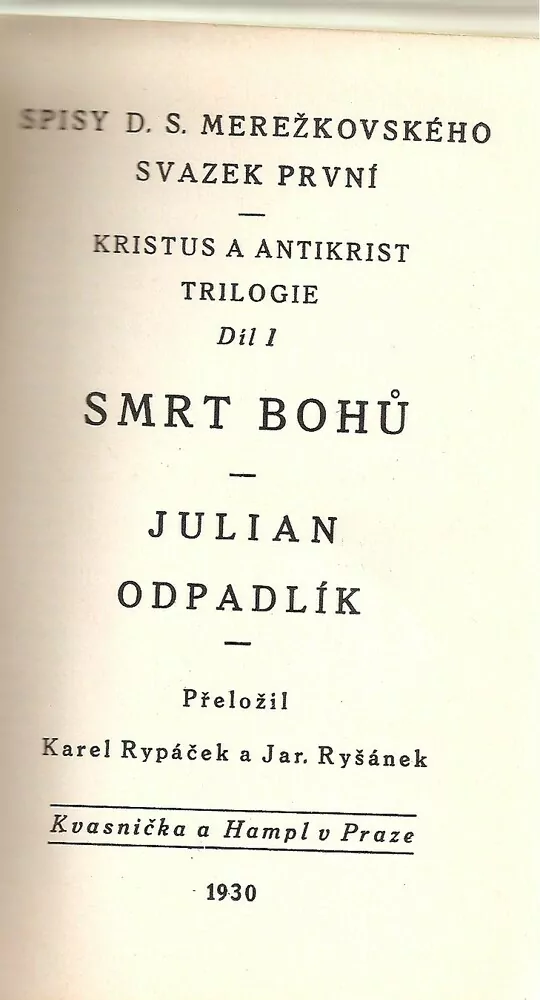 Smrt bohů - díl 1 - Julian odpadlík