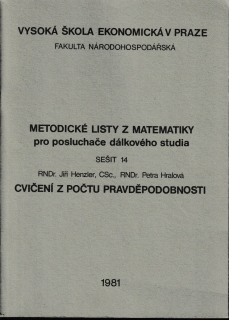 Metodické listy z matematiky pro posluchače dálkového studia